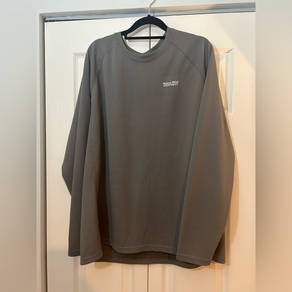World Wide Sportsman Performance Shirt Mens XL Gray Long Sleeve Fishing Outdoor